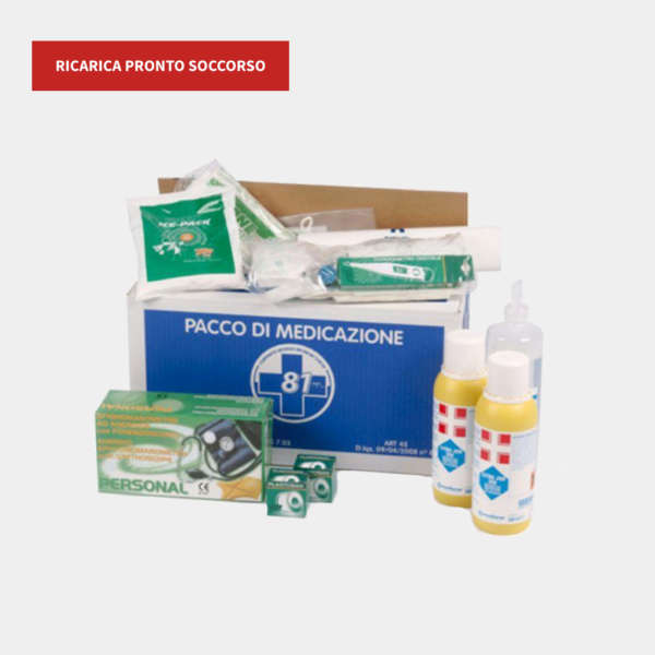 Ricarica pronto soccorso allegato 1 per aziende con 3 o piu’ lavoratori con sfigmomanometro